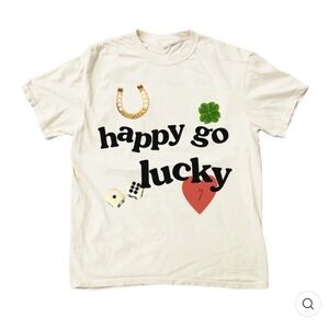 Happy Go Lucky Graphic Tee - White